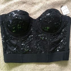 Forever 21 Black Corset New /Corset Negro Nuevo De Forever 21
