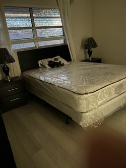 Bed Frame,Mattress ,And, Box Spring. Dresser And , 2Nightstands