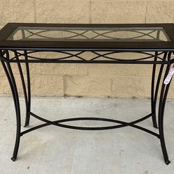 Sofa Table With Metal Legs And Glass Top