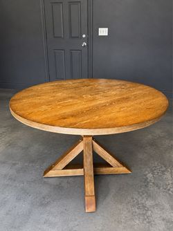 Pottery Barn Honey Oak Round Table
