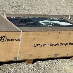 Double 23 Ft X 22 Ft Garage Metal Shed 
