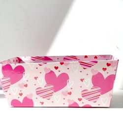 New Pink Hearts Storage Basket / Bin/ Decorative Organizer Box