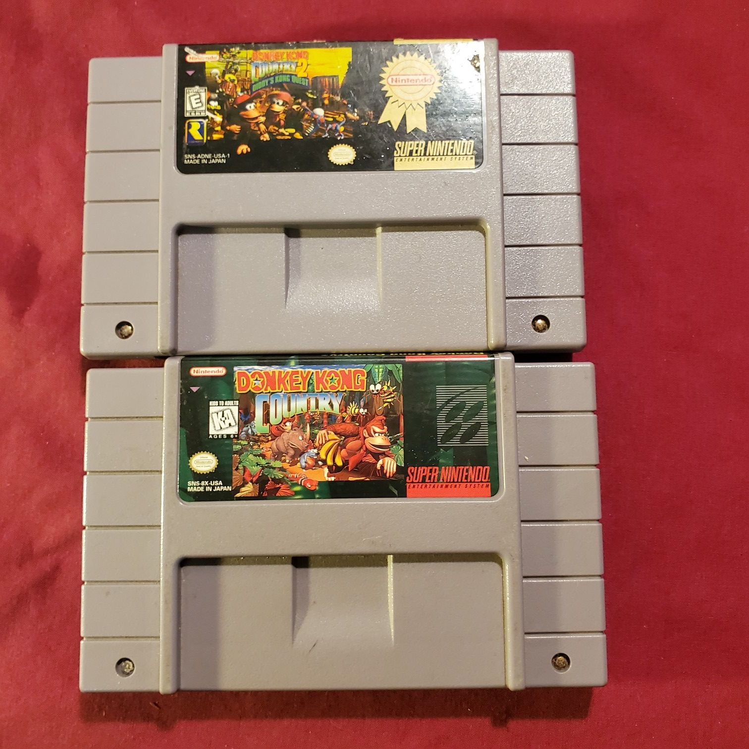 Super Nintendo Donkey Kong Country and Donkey Kong country 2