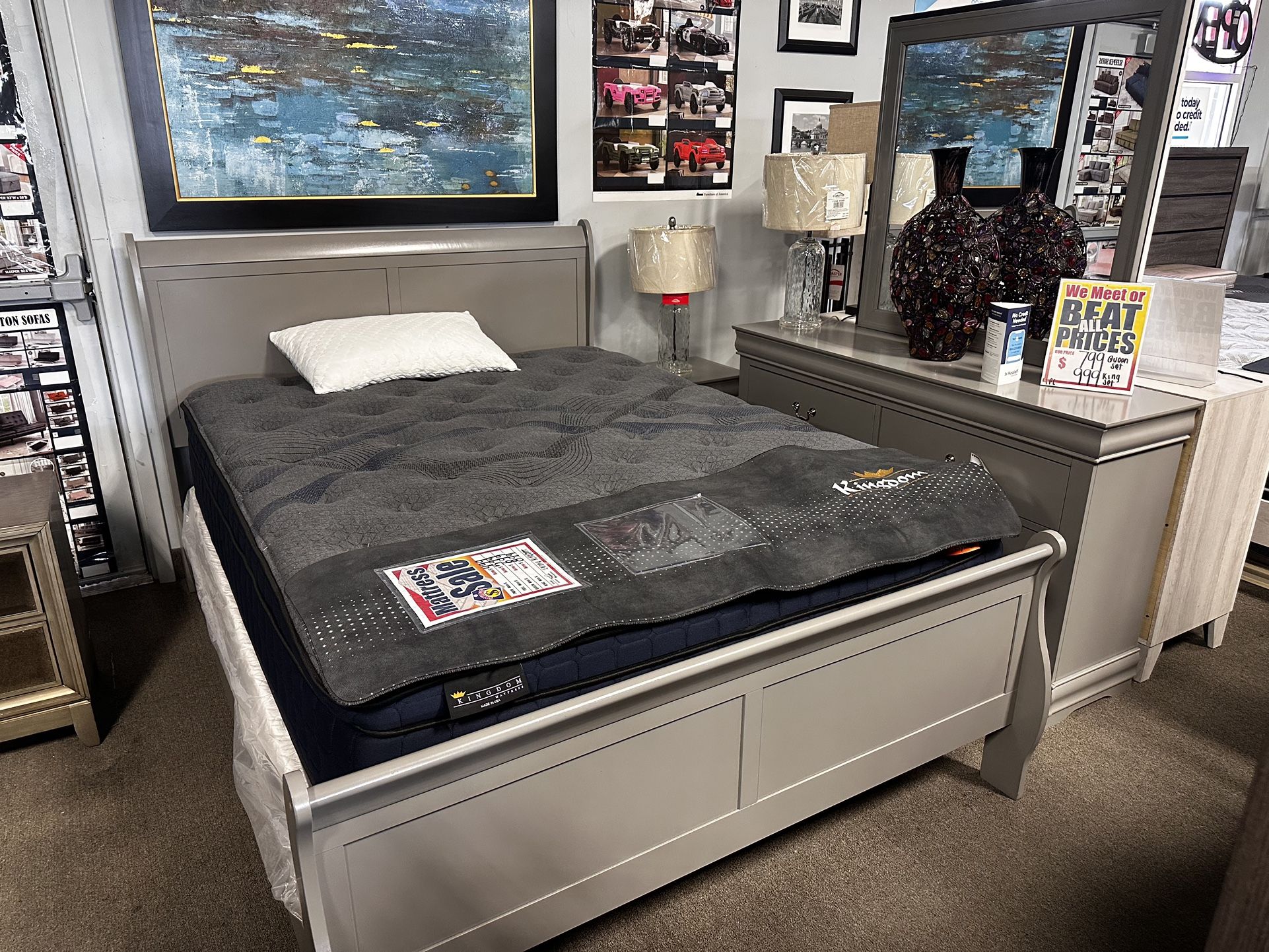 Wonderful 4Pc Bedroom Set! $699 🩶✨ Easy Financing!