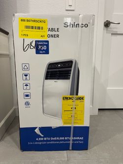 Shinco Portable Air Conditioner 8,000 BTU AC + Fan + Dehumidifier NEW