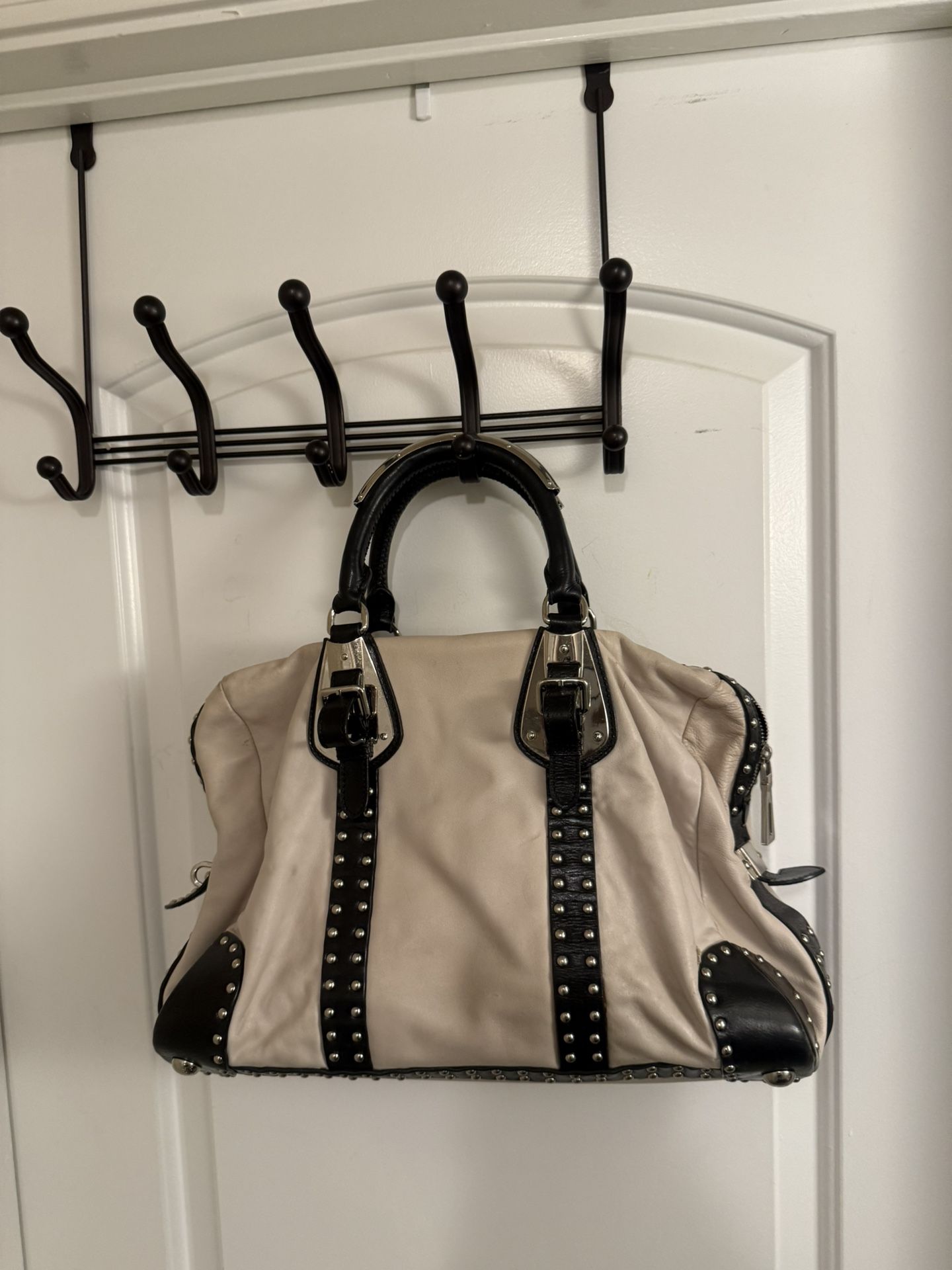 LEATHER METAL STUDDED BAG