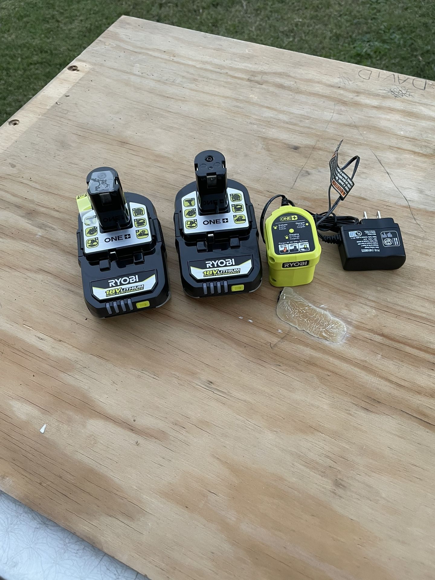 Ryobi Two New 18v Batteries And Charger 
