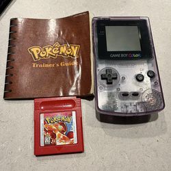 Gameboy Color And Pokémon Red With Manual
