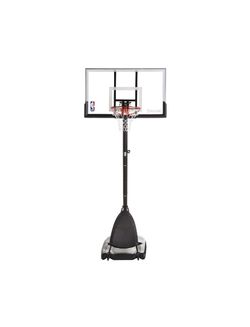SPALDING NBA PORTABLE ANGLED BASKETBALL HOOP WITH POLYCARBONATE BACKBOARD