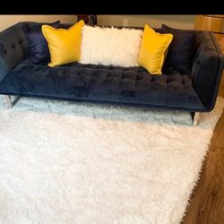 Soft blue Tuffed sofa and chair set