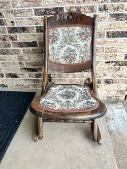 Antique Victorian folding rocking chair
