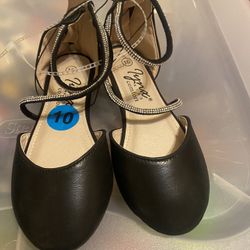 Toddler Black Sparkly Black Flats Size 10