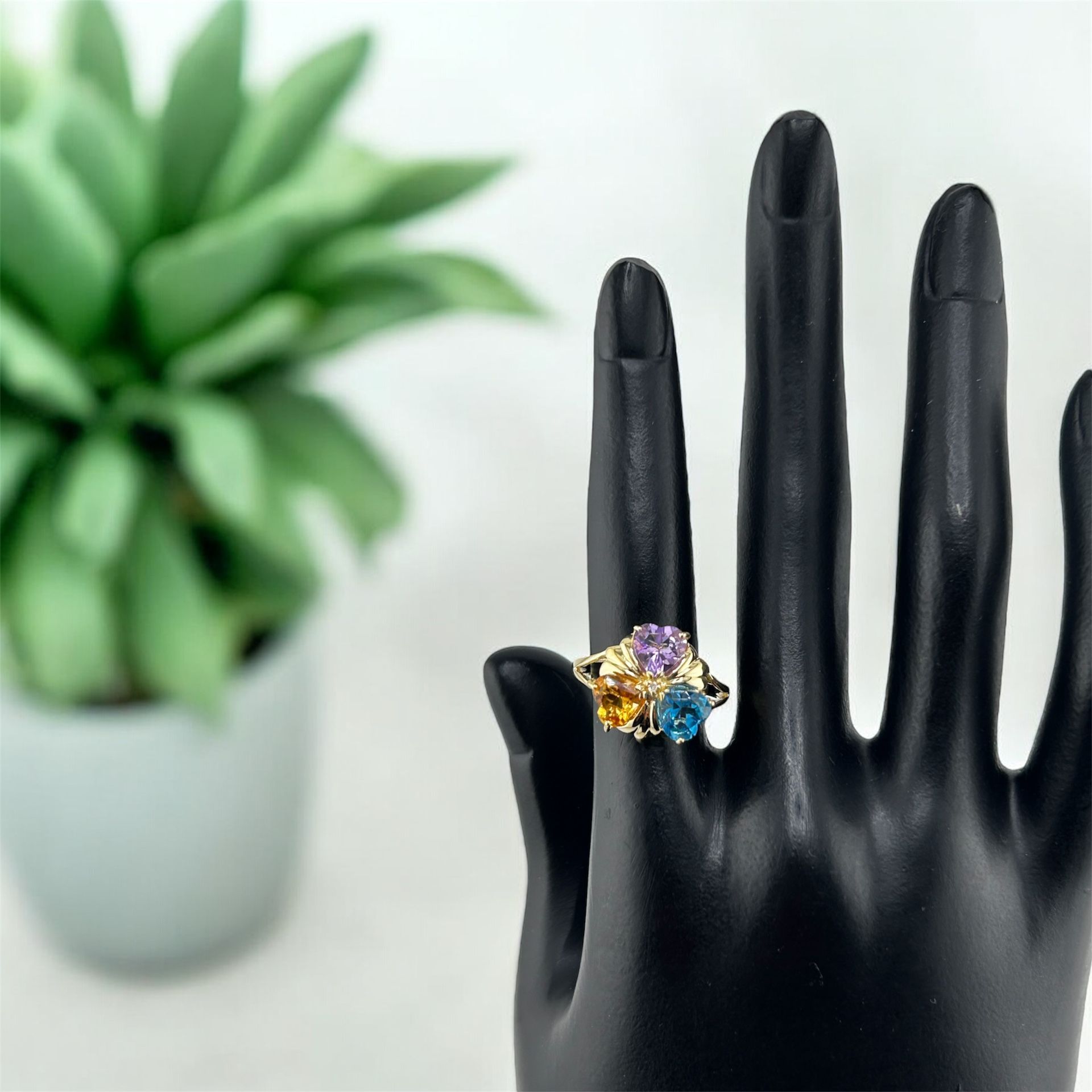 Multi Gemstone Cluster Ring 