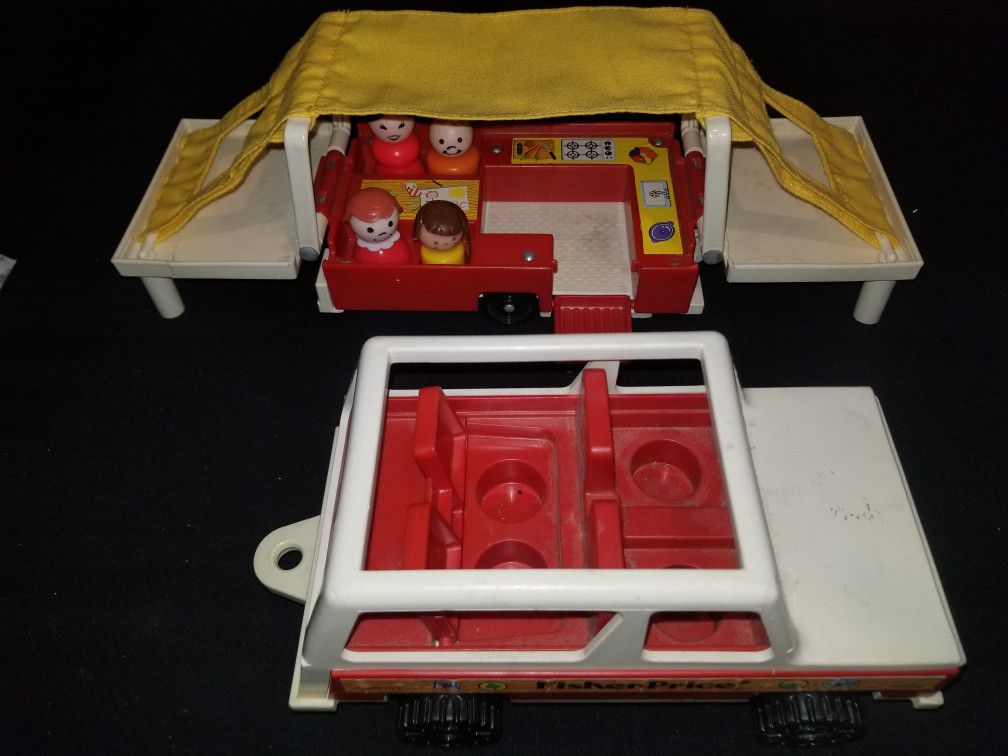 1970s fisher price truck with pop up camper
