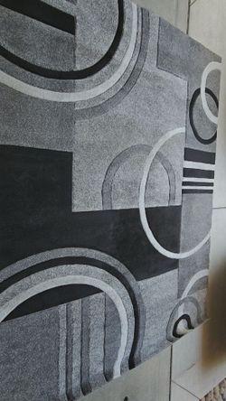 Gray Black Geometric Area Rug