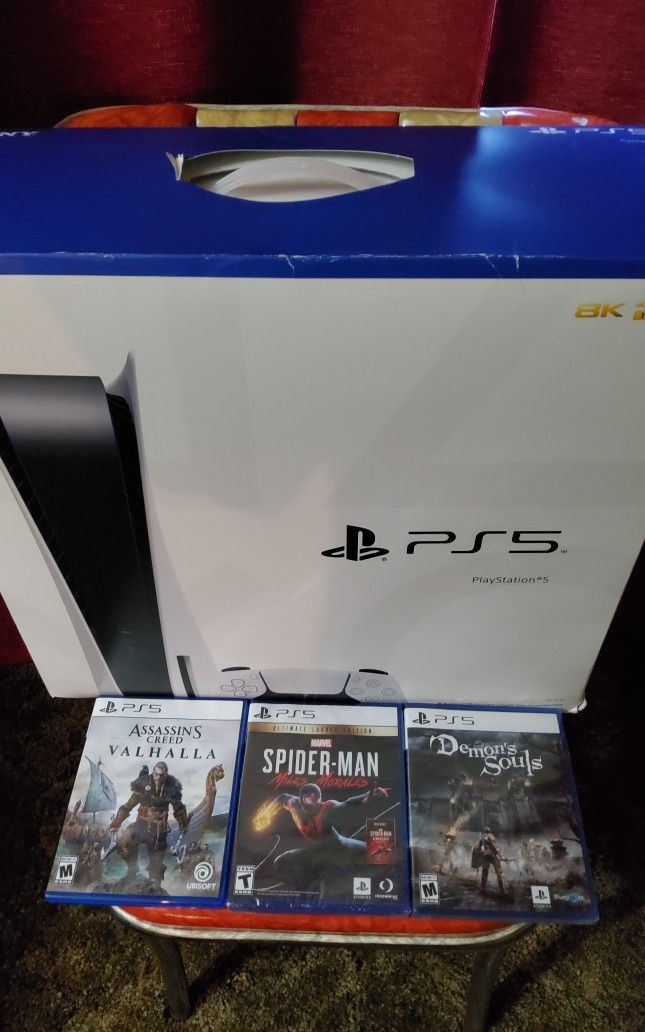 PS5 Playstation Disc Player Plus 3 Games New