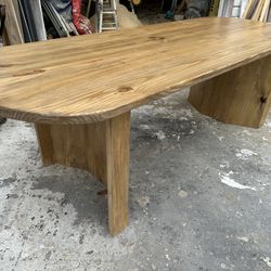 Modern rustic farm barn oval pottery style dining tale