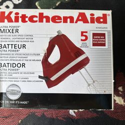 KitchenAid 5 Speed Hand Mixer with accessories