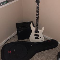 Electric Guitar And Amp Combo With Case And Cable 