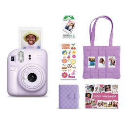 💜 NEW FujiFilm Instax Mini 12 Holiday Bundle – Lilac Purple Instant Camera 📸
