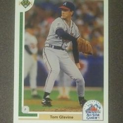 1991 Upper Deck Tom Glavine Atlanta Braves #90F Toronto All-Star HOF Hall Of Fame Baseball Card Vintage Collectible Trading Sports MLB Major League