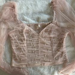 Blush Corset like-Crop Top