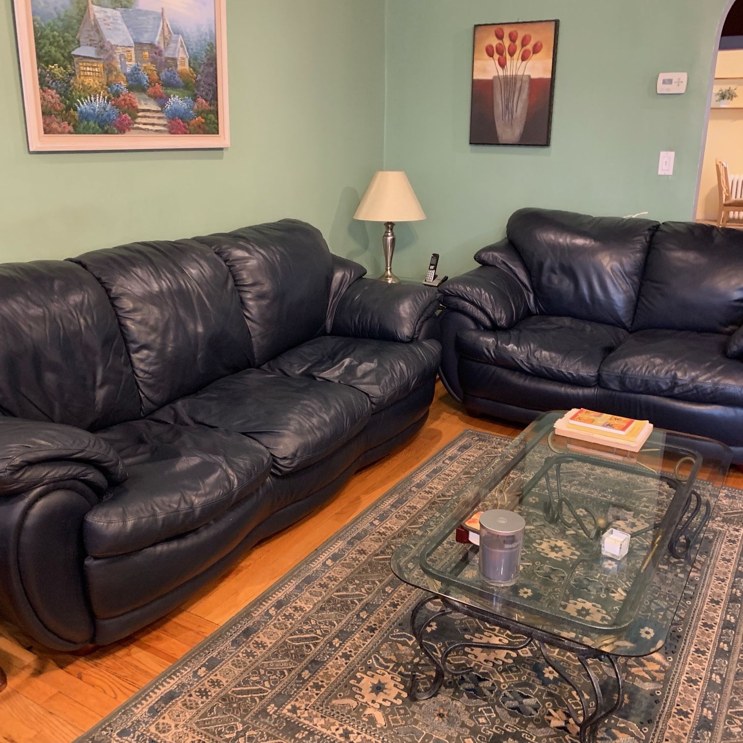 Navy Blue Leather Couch And Loveseat Matttroy
