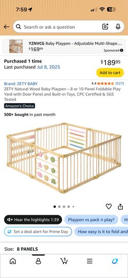 Baby wooden playpen