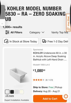 KOHLER BATH TUB