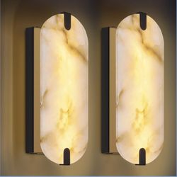 Natural Marble Wall Light Set of Two