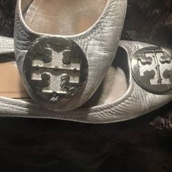 Silver Tory Burch Classic flats - Size 7