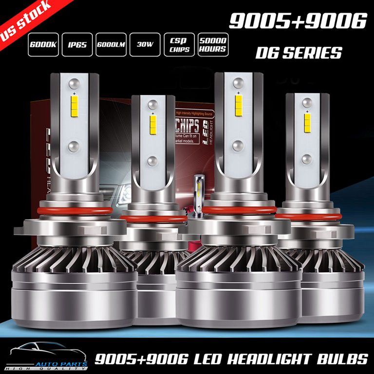 9005 9006 Combo LED Headlights Bulb 6000K White Light CSP for Honda Accord Civic Odyssey
