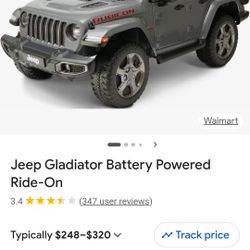 Jeep Gladiator 12v rubicon 2-seater power wheels gray and blue
