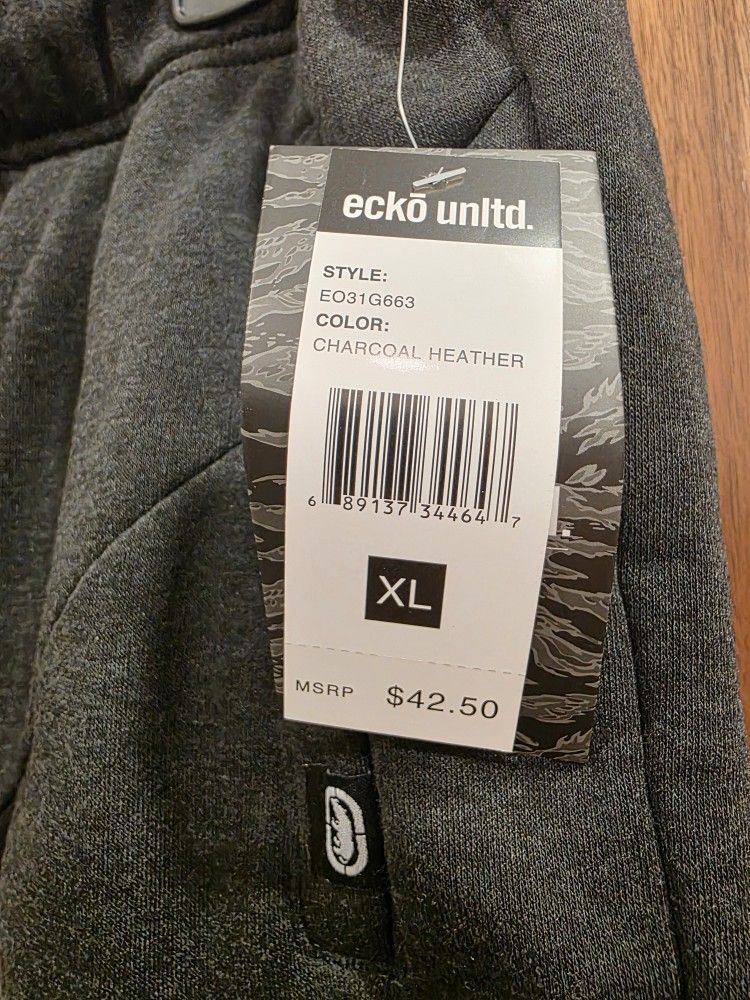 Ecko Unltd Men's Sweatpants Puff Print Color GreyFleece Jogger