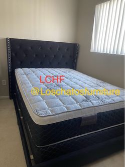 New full size bed frame with mattress