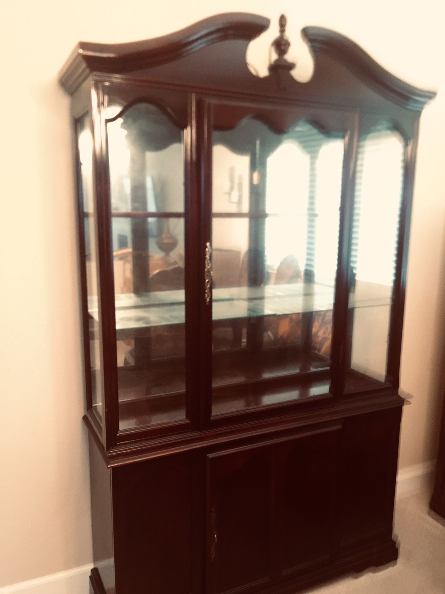Beautiful cherrywood China cabinet & Courier