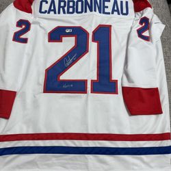 Guy Carbonneau Signed Autograph Custom Jersey- Beckett Coa- Montreal Canadiens