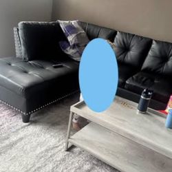 Black Faux Leather Sectional Couch – $275 OBO