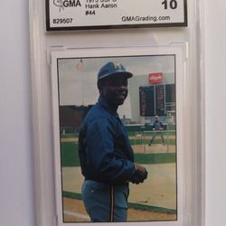 Rare 1975 SSPC Hank Aaron Baseball Card GMA Gem Mint 10. Like PSA
