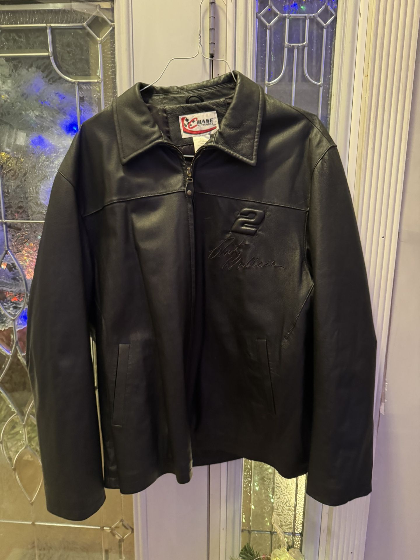 like new vintage miller lite rusty Wallace leather jacket!!