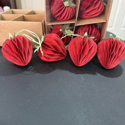 Honeycomb strawberry dangler decoration