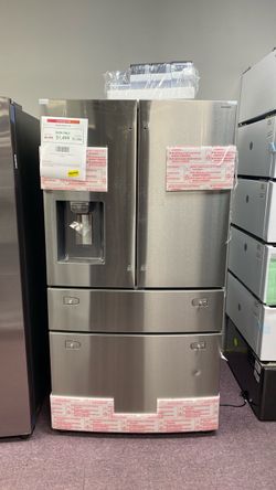 Samsung Bespoke Al Standard-Depth with FlexZone Drawer 28-cu ft 36-in Wide French Door Refrigerator with Ice Maker (Fingerprint Resistant Stainless St