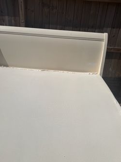King size bed frame with mattress and box spring in great condition