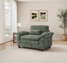 Green fabric accent chairs