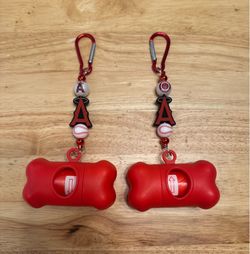 Angels Baseball Dog Leash Clip Gift Poo Bag Holder
