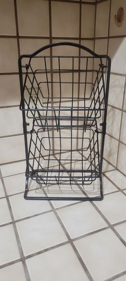 2 tier metal basket storage