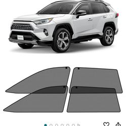 CLIM ART Magnetic Car Window Sunshade for Toyota RAV4 2019-2024, 4 Pc. Set, Side Glass Covers Screen, Block Sun Rays Curtains, Window Shield Sun Shade