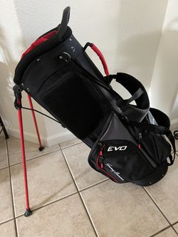 Tommy Armour EVO Golf Stand Bag Black & Red  6-Way Divider  Lightweight BackPack Strap