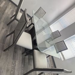 Glass Dining Room Table Set