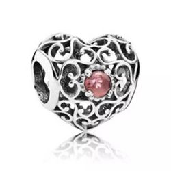 Openwork Heart Charm Dangle